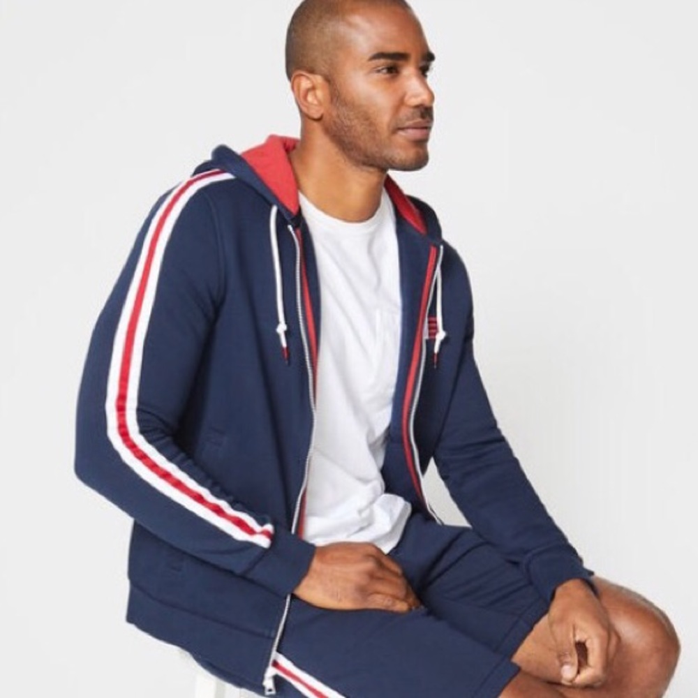 ♥️ Logo-Stripe Full-Zip Hoodie☃️ - Picture 2 of 3